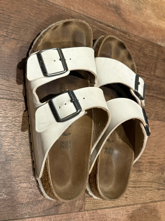 Birkenstock Shoes - Birkenstock White Arizona Two-Strap Sandals